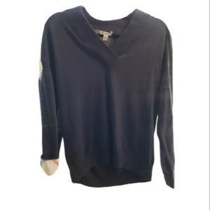 Burberry Brit Cashmere Blend Navy V-Neck Sweater